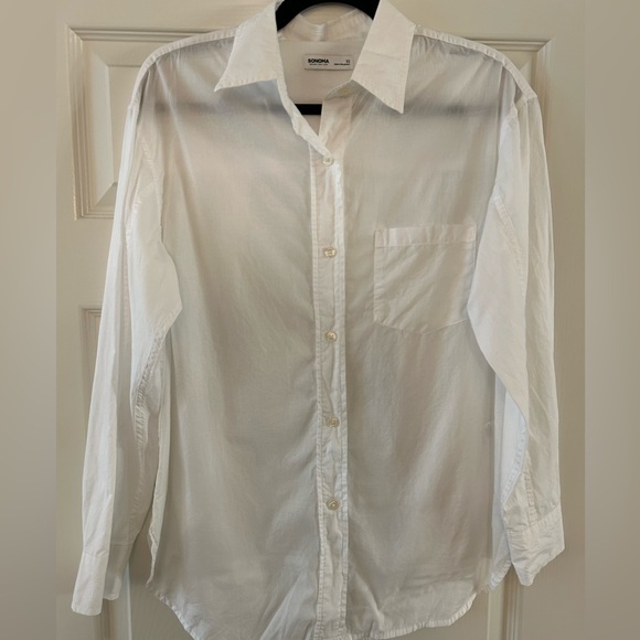 Women's Sonoma Goods For Life® Oversized Boyfriend Shirt Size XS - Picture 2 of 4